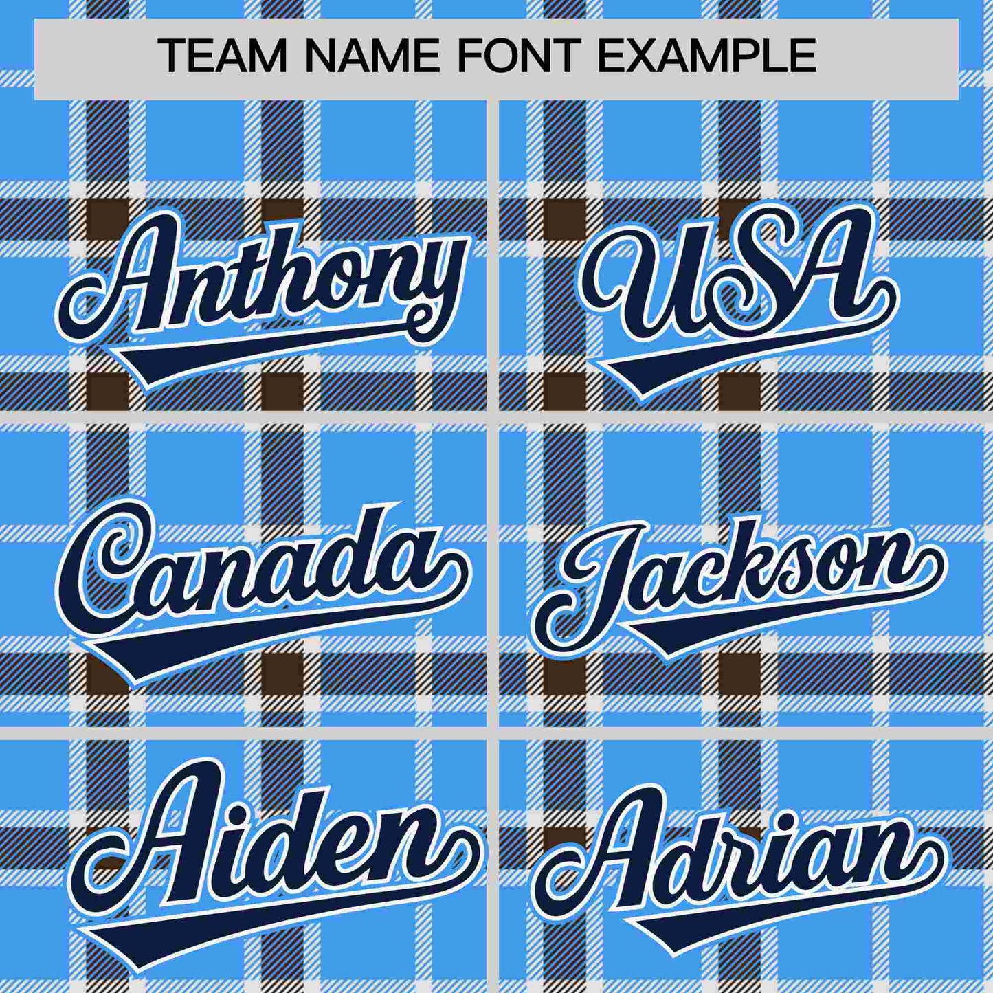 Custom Powder Blue Personalized Plaid Design Authentic Baseball Jersey