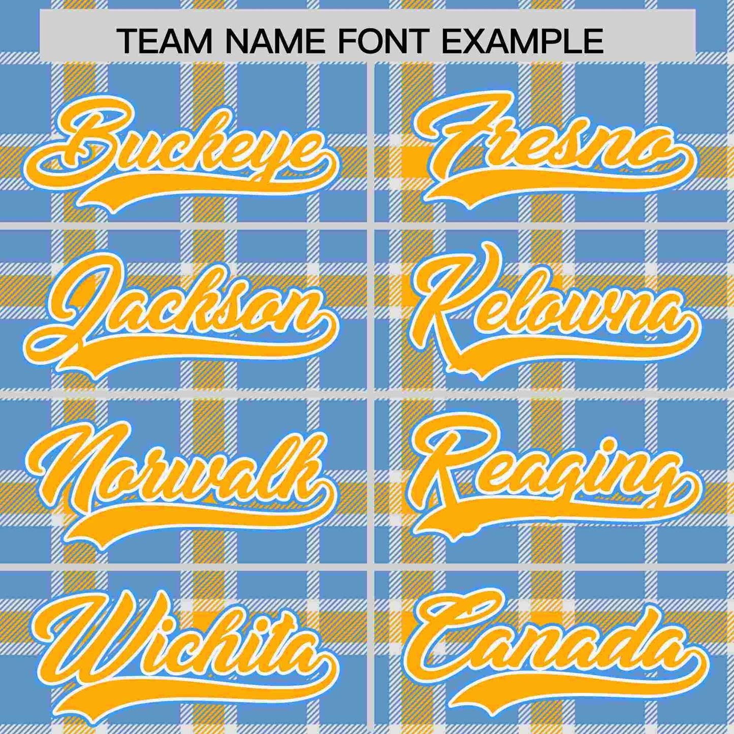 Custom Light Blue Yellow Personalized Plaid Design Authentic Baseball Jersey