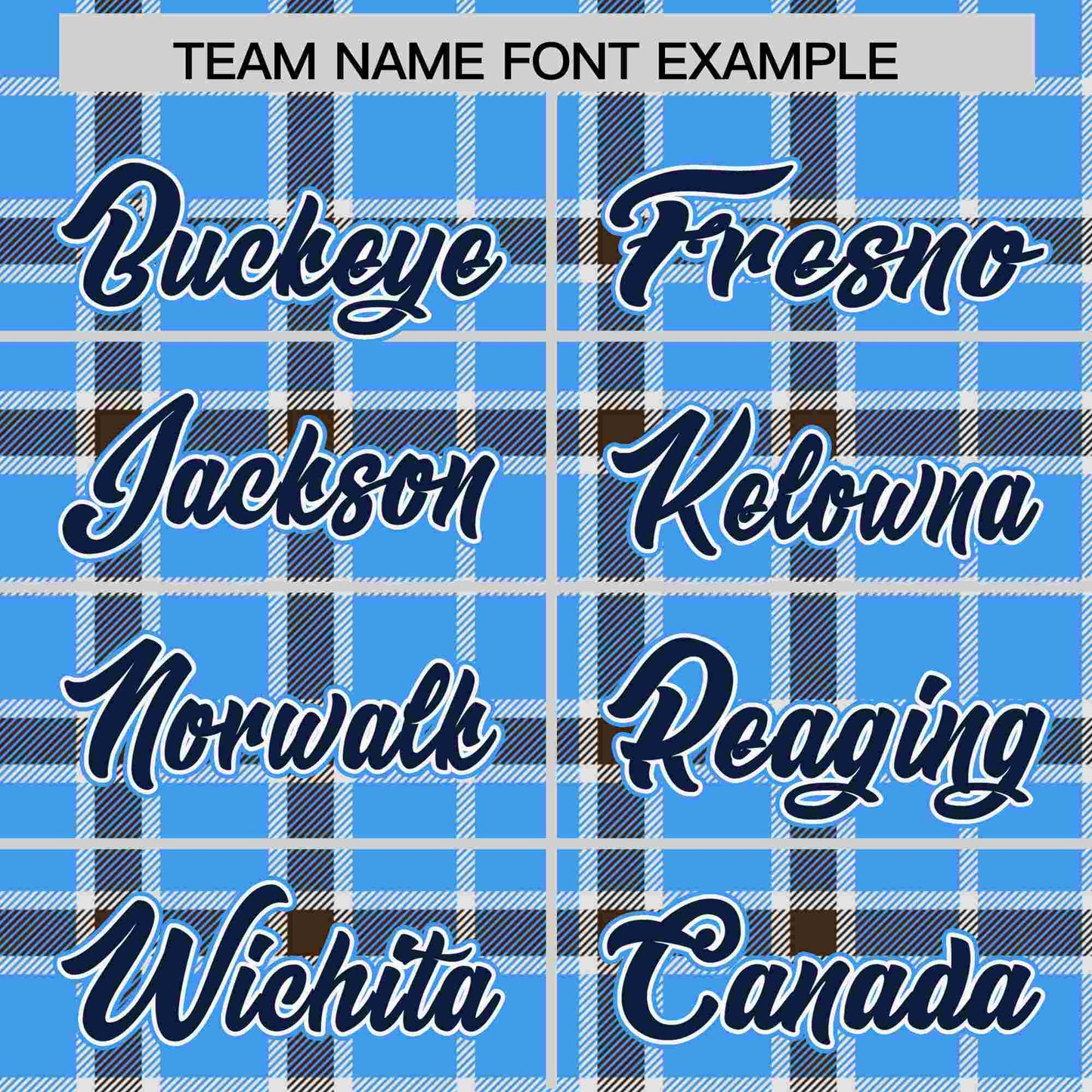 Custom Powder Blue Personalized Plaid Design Authentic Baseball Jersey