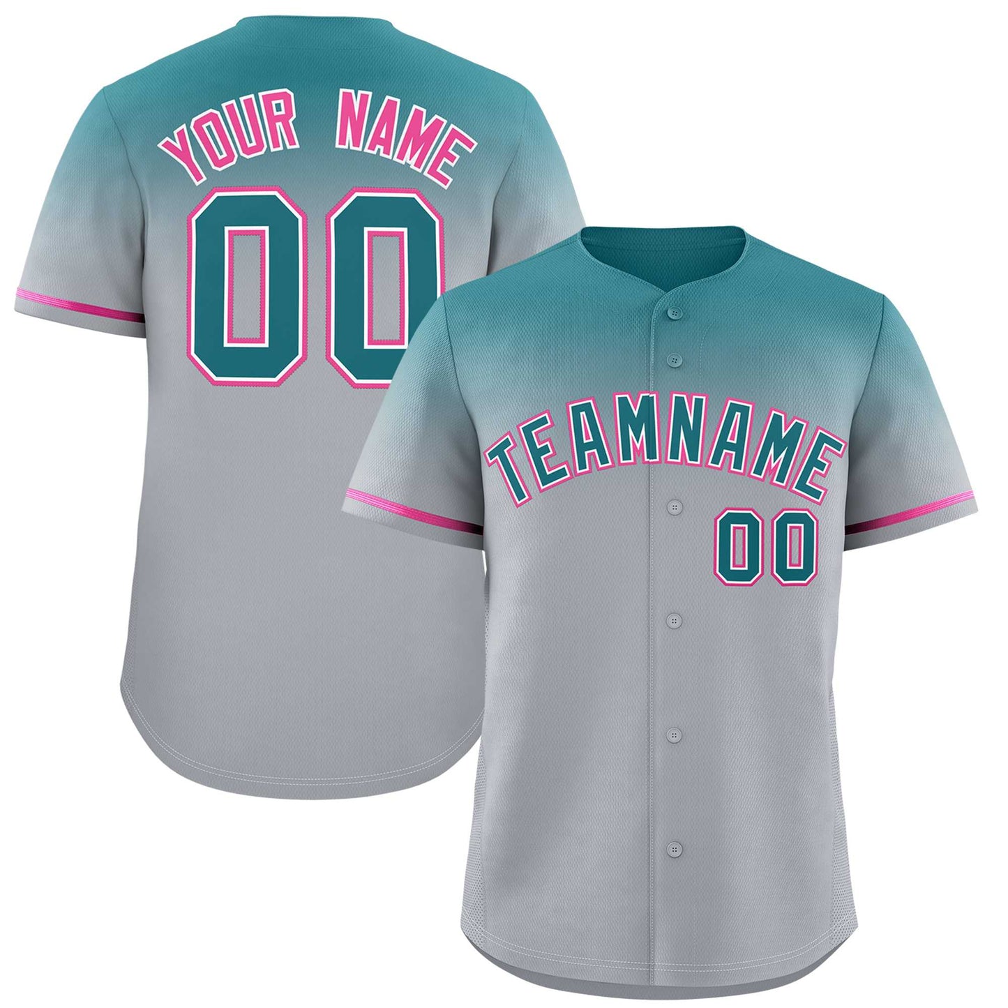 Custom Gray Aqua Gradient Fashion Design Authentic Baseball Jersey