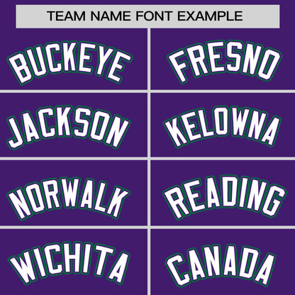 Custom Purple White-Kelly Green Personalized Raglan Sleeves Authentic Baseball Jersey