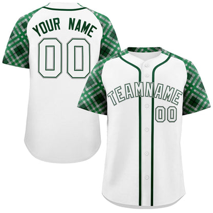 Custom White White-Gray Personalized Raglan Sleeves Authentic Baseball Jersey