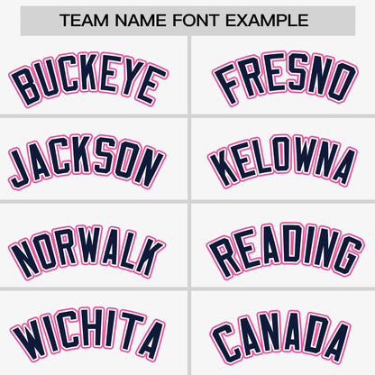 Custom White Navy-Pink Personalized Raglan Sleeves Authentic Baseball Jersey