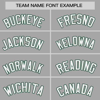 Custom Gray White-Kelly Green Personalized Raglan Sleeves Authentic Baseball Jersey