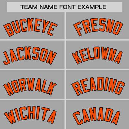 Custom Gray Orange-Black Personalized Raglan Sleeves Authentic Baseball Jersey