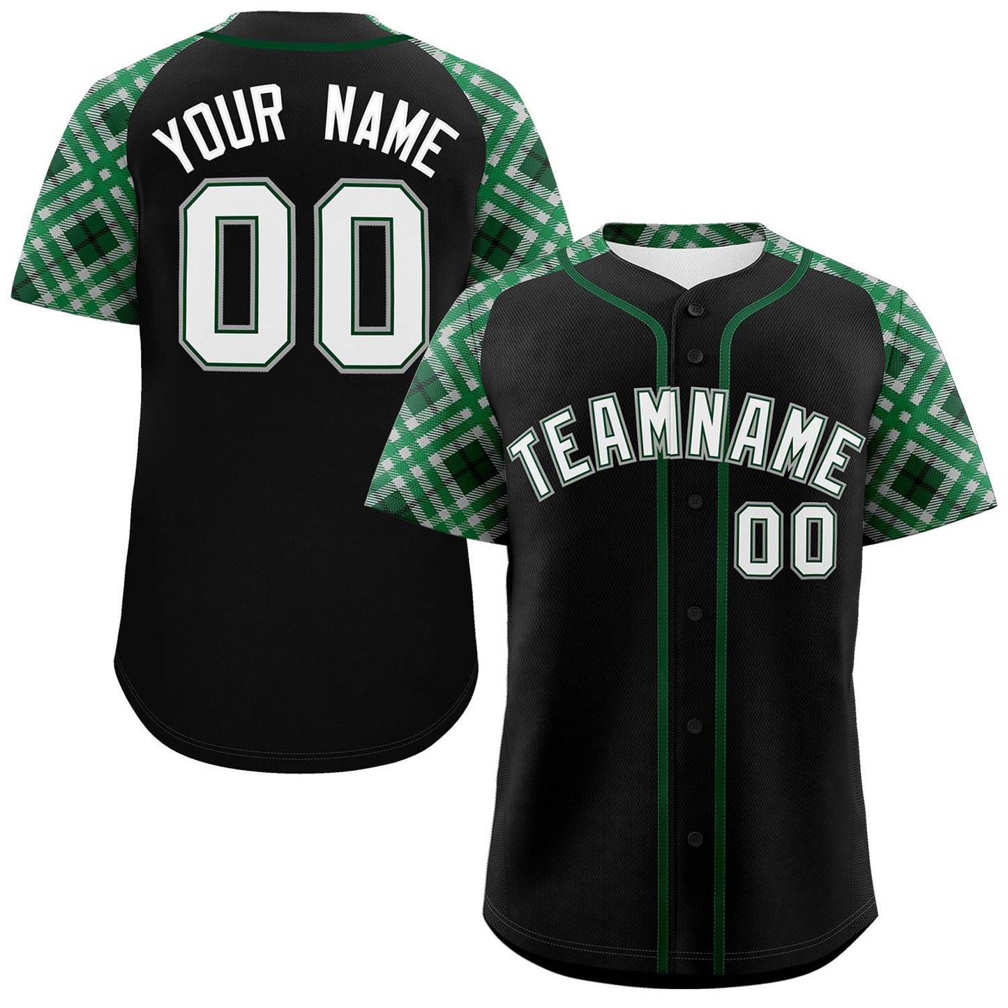 Custom Black White-Gray Personalized Raglan Sleeves Authentic Baseball Jersey