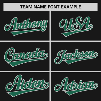 Custom Black Kelly Green-Gray Personalized Raglan Sleeves Authentic Baseball Jersey