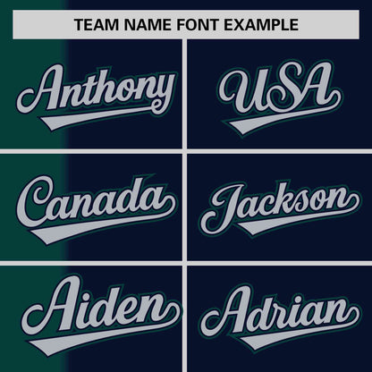 Custom Midnight Green Navy Gradient Stripe Fashion Authentic Two-Button Baseball Jersey