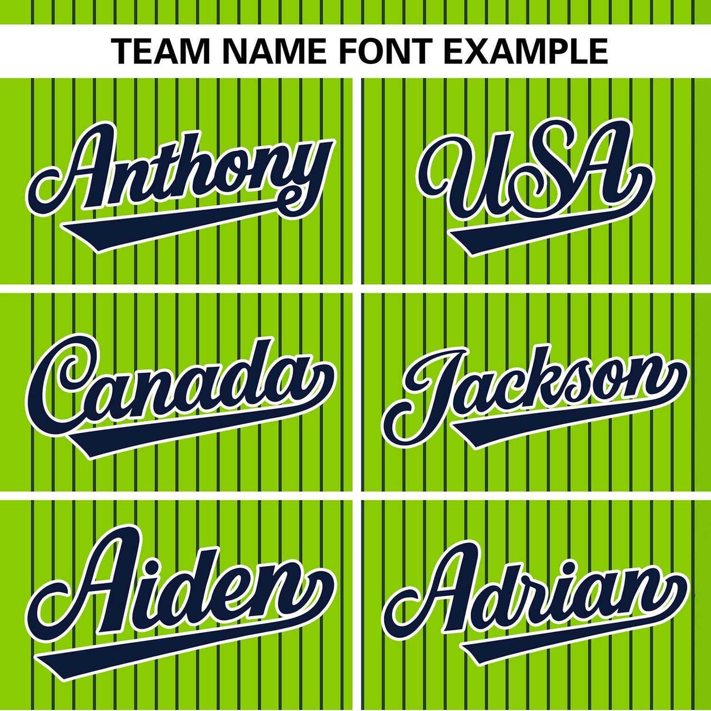 Custom Neon Green Navy Stripe Fashion Authentic Two-Button Baseball Jersey