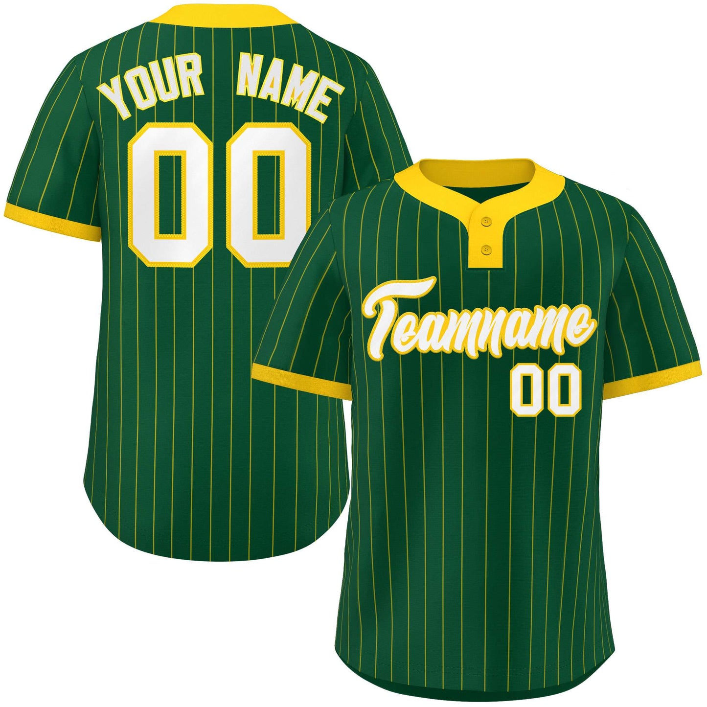 Custom Gold Gold Stripe Fashion Authentic Two-Button Baseball Jersey