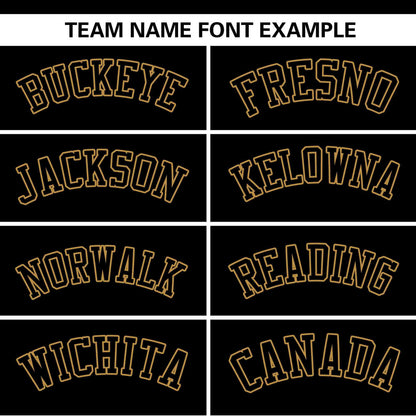 Custom Black Old Gold Color Block Personalized Authentic Two-Button Baseball Jersey