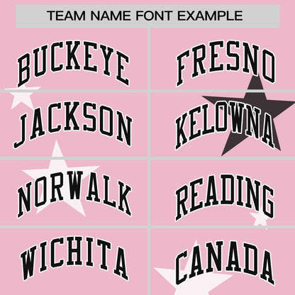 Custom Light Pink Black Personalized Star Graffiti Pattern Authentic Two-Button Baseball Jersey