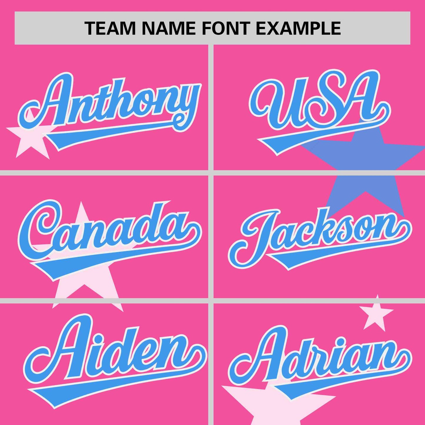 Custom Pink Powder Blue Personalized Star Graffiti Pattern Authentic Two-Button Baseball Jersey