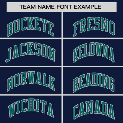 Custom Navy Aqua Personalized Horizontal Stripe Authentic Pullover Baseball Jersey