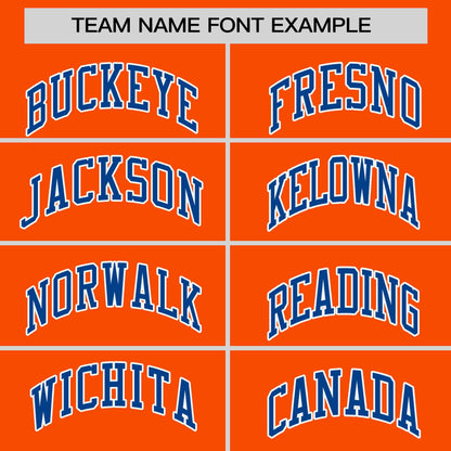 Custom Orange Royal Personalized Horizontal Stripe Authentic Pullover Baseball Jersey