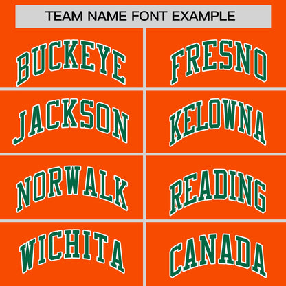 Custom Orange Kelly Green Personalized Horizontal Stripe Authentic Pullover Baseball Jersey