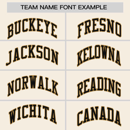 Custom Cream Old Gold-Black Personalized Horizontal Stripe Authentic Pullover Baseball Jersey