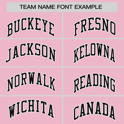 Custom Light Pink Black Personalized Horizontal Stripe Authentic Pullover Baseball Jersey