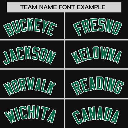 Custom Black Kelly Green Personalized Horizontal Stripe Authentic Pullover Baseball Jersey