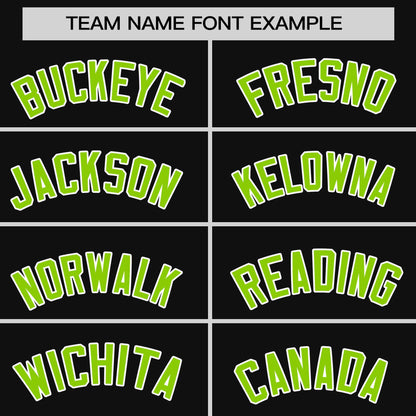 Custom Black Neon Green Personalized Horizontal Stripe Authentic Pullover Baseball Jersey