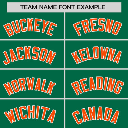 Custom Kelly Green Orange Personalized Horizontal Stripe Authentic Pullover Baseball Jersey