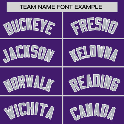 Custom Purple Gray Personalized Horizontal Stripe Authentic Pullover Baseball Jersey