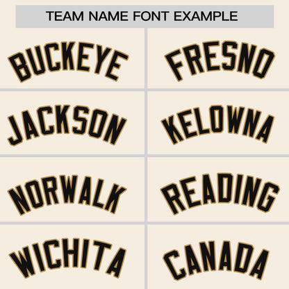 Custom Cream Old Gold-Black Personalized Horizontal Stripe Authentic Pullover Baseball Jersey