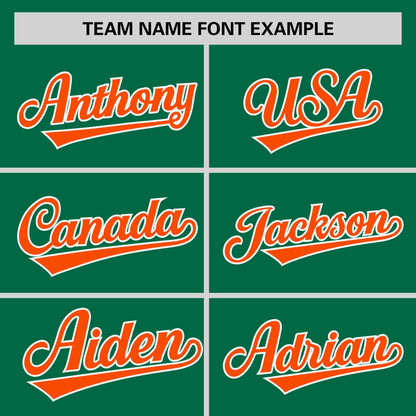 Custom Kelly Green Orange Personalized Horizontal Stripe Authentic Pullover Baseball Jersey