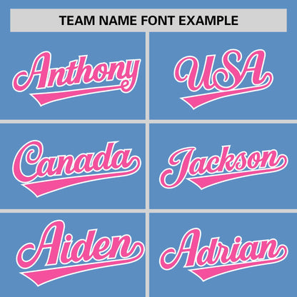 Custom Light Blue Pink-White Personalized Horizontal Stripe Authentic Pullover Baseball Jersey