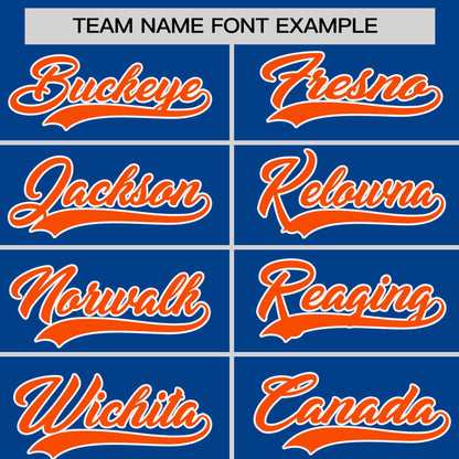 Custom Royal Orange Personalized Horizontal Stripe Authentic Pullover Baseball Jersey