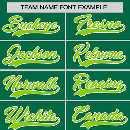 Custom Kelly Green Neon Green Personalized Horizontal Stripe Authentic Pullover Baseball Jersey