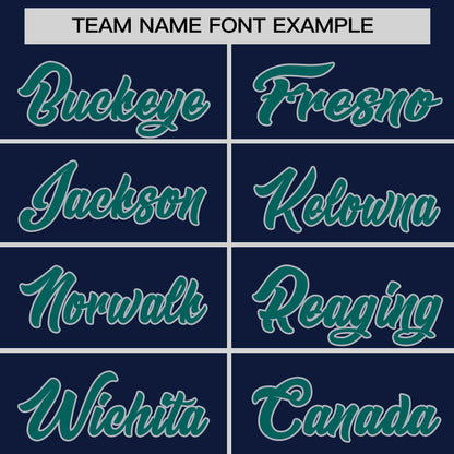 Custom Navy Aqua Personalized Horizontal Stripe Authentic Pullover Baseball Jersey