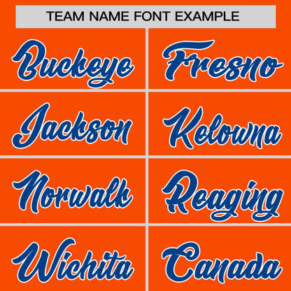 Custom Orange Royal Personalized Horizontal Stripe Authentic Pullover Baseball Jersey