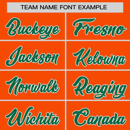 Custom Orange Kelly Green Personalized Horizontal Stripe Authentic Pullover Baseball Jersey