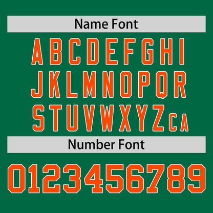 Custom Kelly Green Orange Personalized Horizontal Stripe Authentic Pullover Baseball Jersey