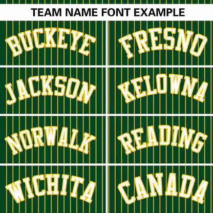 Custom Green Gold Stripe Fashion Authentic Pullover Baseball Jersey