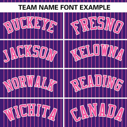 Custom Purple Pink Stripe Fashion Authentic Pullover Baseball Jersey