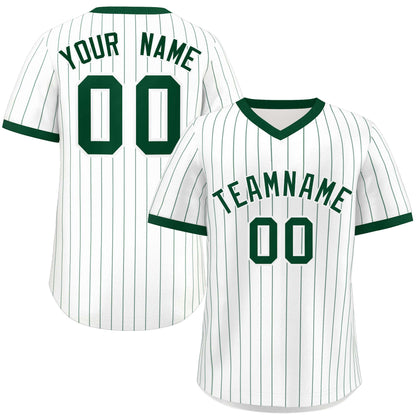 Custom White Gold Stripe Fashion Authentic Pullover Baseball Jersey