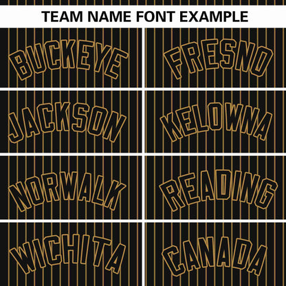 Custom Black Old Gold Stripe Fashion Authentic Pullover Baseball Jersey