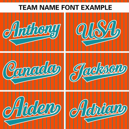 Custom Orange Aqua Stripe Fashion Authentic Pullover Baseball Jersey