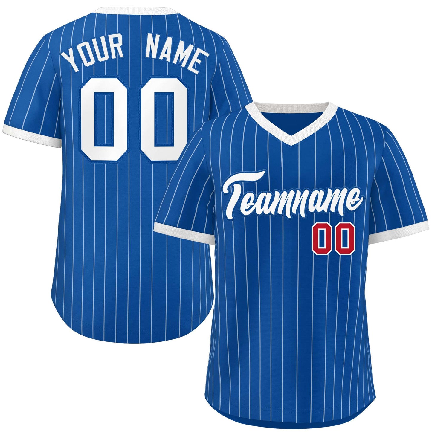 Custom Royal White Stripe Fashion Authentic Pullover Baseball Jersey