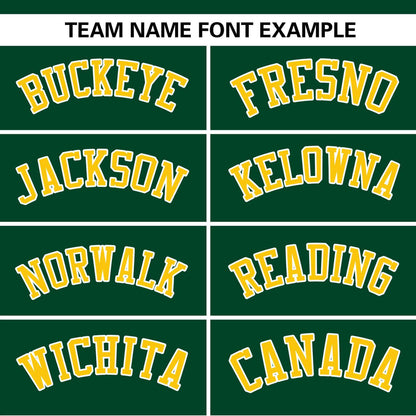 Custom Green Gold Raglan Sleeves Side Spot Authentic Pullover Baseball Jersey