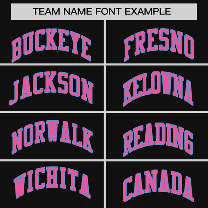 Custom Black Light Blue-Pink Personalized Raglan Sleeves Authentic Pullover Baseball Jersey