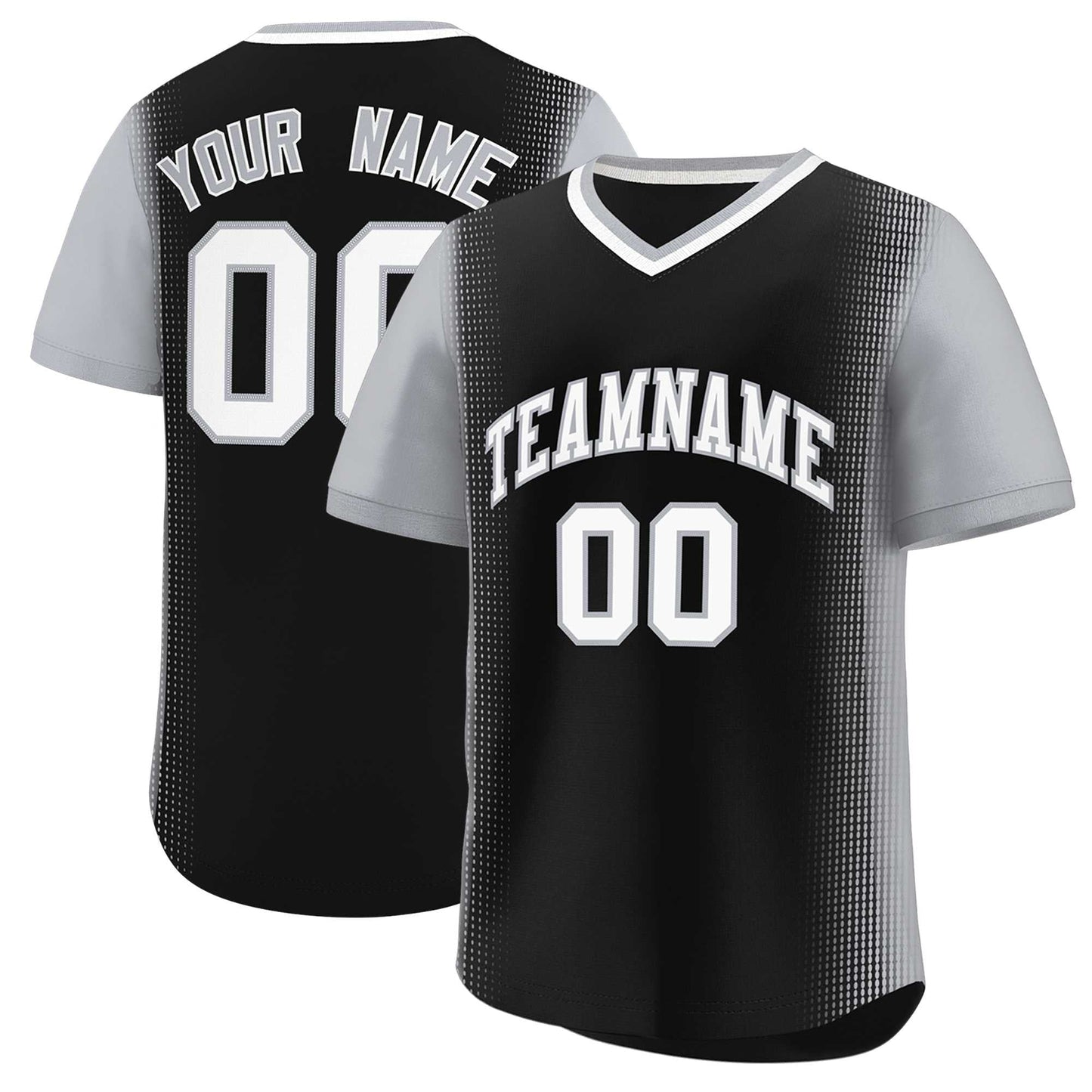 Custom Black Gray Personalized Raglan Sleeves Authentic Pullover Baseball Jersey