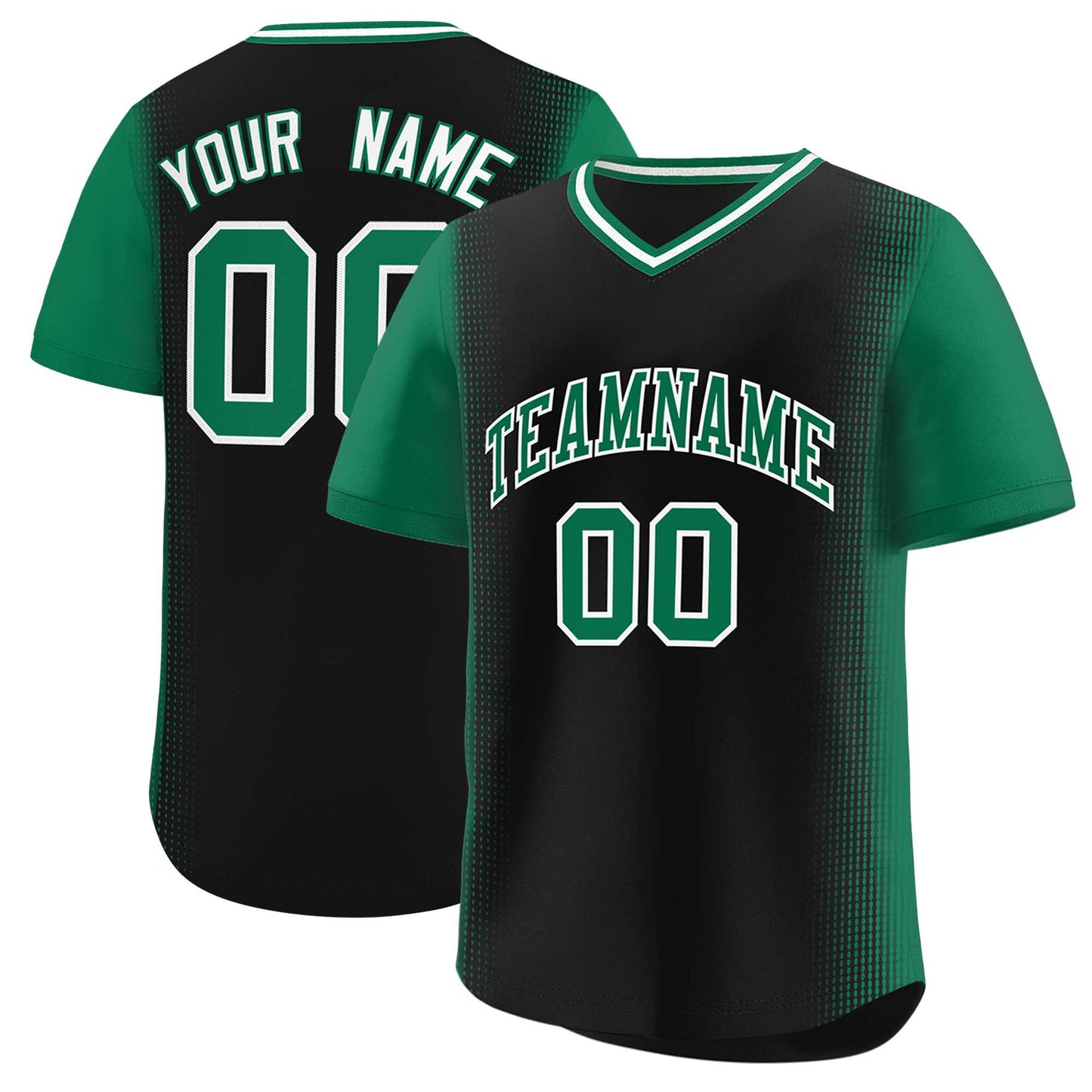 Custom Black Kelly Green Personalized Raglan Sleeves Authentic Pullover Baseball Jersey