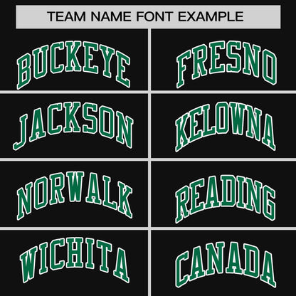 Custom Black Kelly Green Personalized Raglan Sleeves Authentic Pullover Baseball Jersey