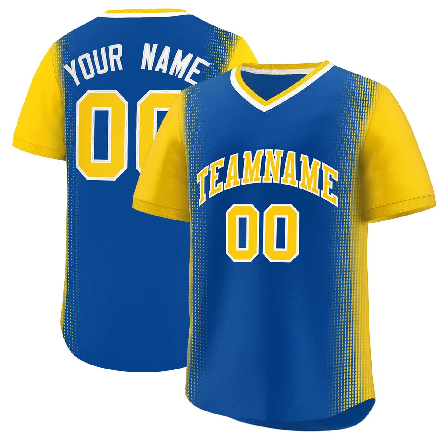 Custom Royal Gold Personalized Raglan Sleeves Authentic Pullover Baseball Jersey