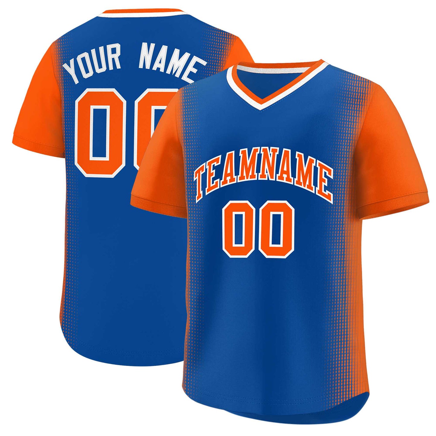 Custom Royal Orange Personalized Raglan Sleeves Authentic Pullover Baseball Jersey