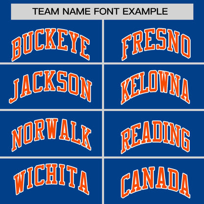 Custom Royal Orange Personalized Raglan Sleeves Authentic Pullover Baseball Jersey