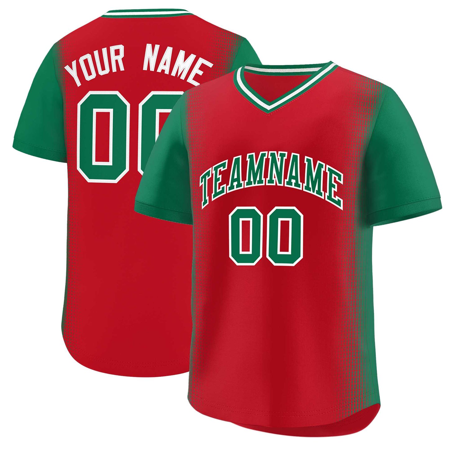 Custom Red Kelly Green Personalized Raglan Sleeves Authentic Pullover Baseball Jersey